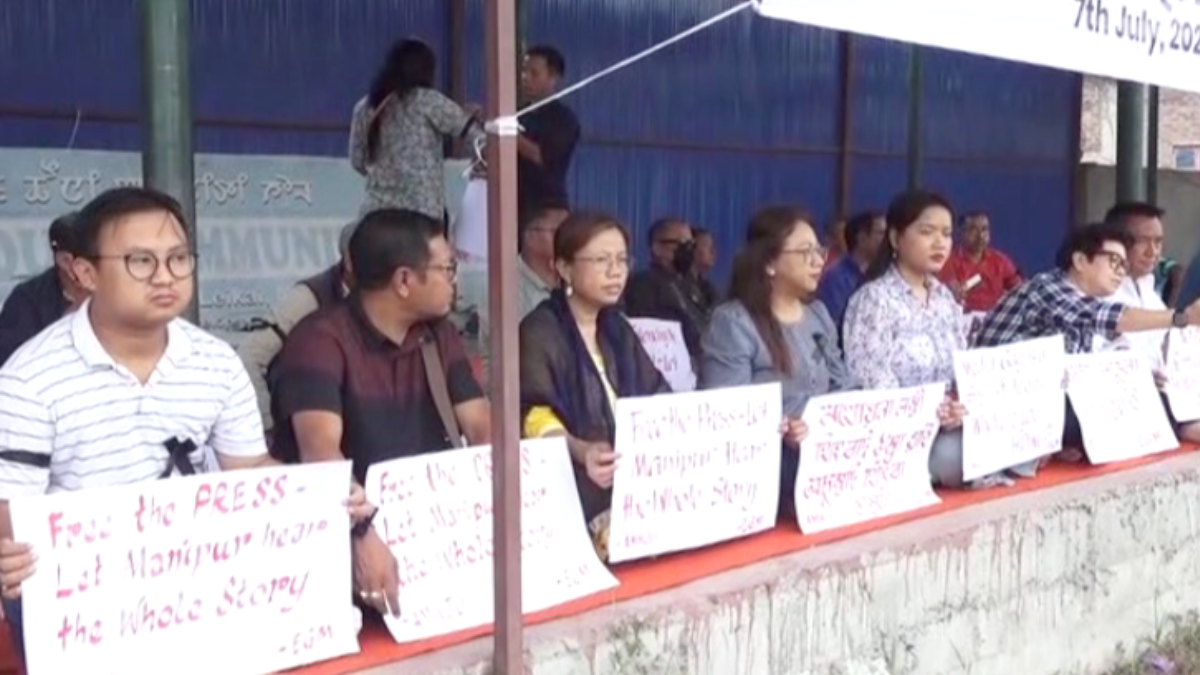 Sitting Inprotest Manipur Journalists Stage Sit-In Protest Over Government Silence on ...