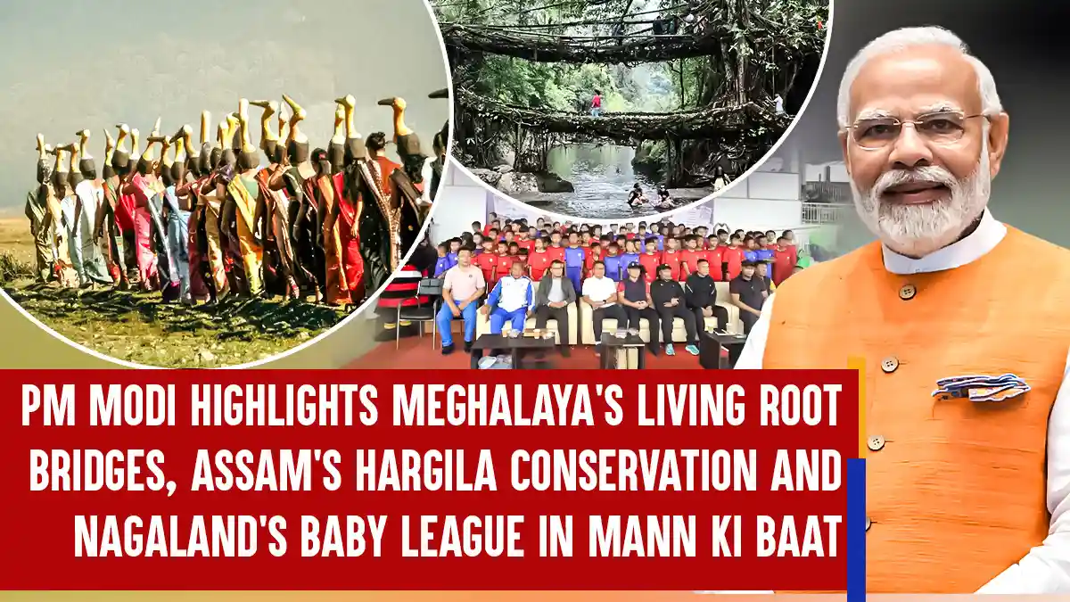 Root Bridge Assam PM Modi Highlights Meghalaya’s Living Root Bridges, Assam's Hargila ...